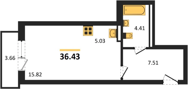 Купить Студию в ЖК Расцветай на Зорге в Новосибирске. Вариант № 9878568, 0, площадь -  квм, цена 4338170 рублей