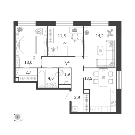 Купить квартиру в ЖК Shagal в Москве. Вариант № 8902770, 0, площадь -  квм, цена 41689612 рублей