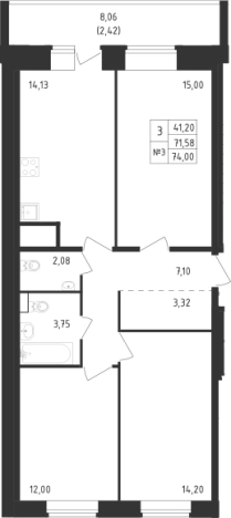 Купить трехкомнатную квартиру в ЖК Живи! В Рыбацком в Санкт-Петербурге. Вариант № 6631150, 0, площадь -  квм, цена 19712381 рублей