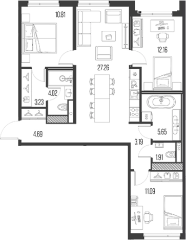 Купить многокомнатную квартиру в ЖК Legenda Васильевского в Санкт-Петербурге. Вариант № 4837997, 0, площадь -  квм, цена 29260683 рублей