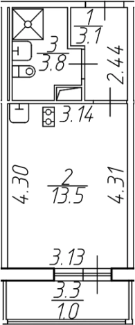 Купить Студию в ЖК Лампо в Мурине. Вариант № 9142230, 0, площадь -  квм, цена 3315500 рублей