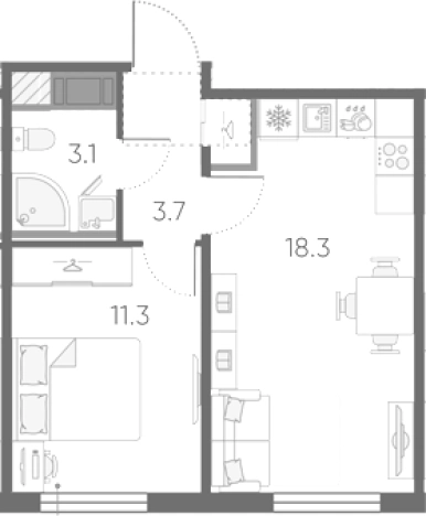 Купить двухкомнатную квартиру на улице проспект Большевиков в Санкт-Петербурге. Вариант № 7258250, 0, площадь -  квм, цена 9193038 рублей
