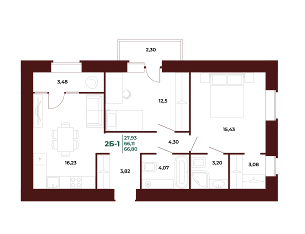 Купить двухкомнатную квартиру в новостройках на улице проспект Строителей в Пензе. Вариант № 418747, 0, площадь -  квм, цена 8584170 рублей