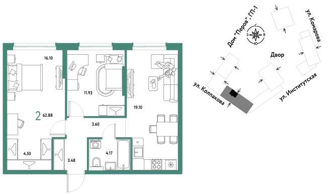 Купить двухкомнатную квартиру в ЖК Страна.Парковая в Мытищах. Вариант № 10440916, 0, площадь -  квм, цена 27573333 рублей