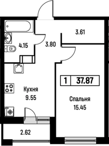 Купить квартиру на улице Екатерининская в Мурине. Вариант № 8062449, 0, площадь -  квм, цена 6984374 рублей
