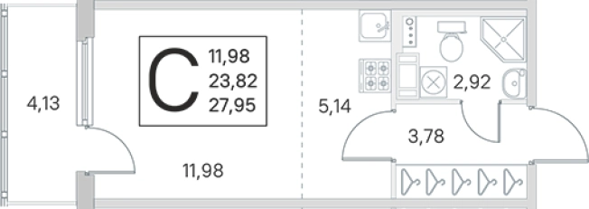 Купить Студию в новостройках у метро Проспект Ветеранов в Санкт-Петербурге. Вариант № 6866360, 0, площадь -  квм, цена 5750148 рублей