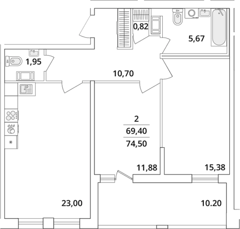 Купить двухкомнатную квартиру у метро Московская в Санкт-Петербурге. Вариант № 4823055, 0, площадь -  квм, цена 18641936 рублей