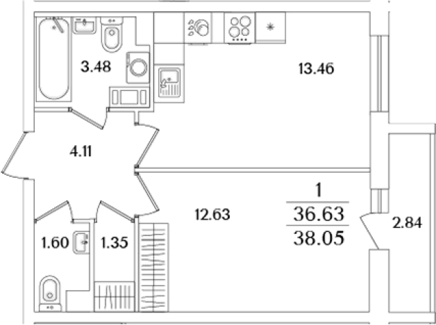 Купить двухкомнатную квартиру в новостройках у метро Проспект Ветеранов в Санкт-Петербурге. Вариант № 6712662, 0, площадь -  квм, цена 12818886 рублей