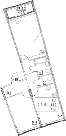 Купить трехкомнатную квартиру на вторичке у метро Девяткино в Всеволожске. Вариант № 8780167, 0, площадь -  квм, цена 11205338 рублей