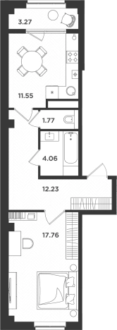 . Вариант № 7204303, 0, площадь - 47.37 квм, цена 7036327 рублей