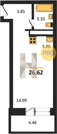 Купить Студию в районе Устиновский в Ижевске. Вариант № 65249, 0, площадь -  квм, цена 2449040 рублей