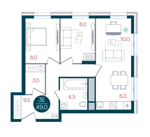 Купить трехкомнатную квартиру у метро Кантемировская в Москве. Вариант № 8948639, 0, площадь -  квм, цена 17733555 рублей