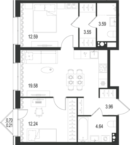 Купить квартиру в новостройках в ЖК Остров первых в Санкт-Петербурге. Вариант № 8343715, 0, площадь -  квм, цена 26335068 рублей