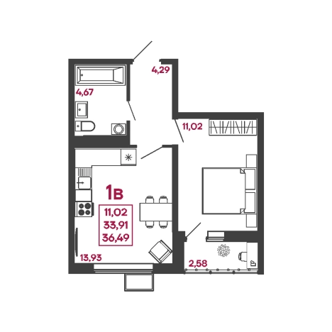 Купить однокомнатную квартиру в новостройках в ЖК Жилой комплекс "Сити-квартал на Измайлова" в Пензе. Вариант № 7643718, 0, площадь -  квм, цена 3612510 рублей