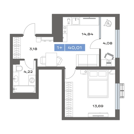 Купить однокомнатную квартиру в новостройках в Тобольске. Вариант № 92949, 0, площадь -  квм, цена 5300000 рублей