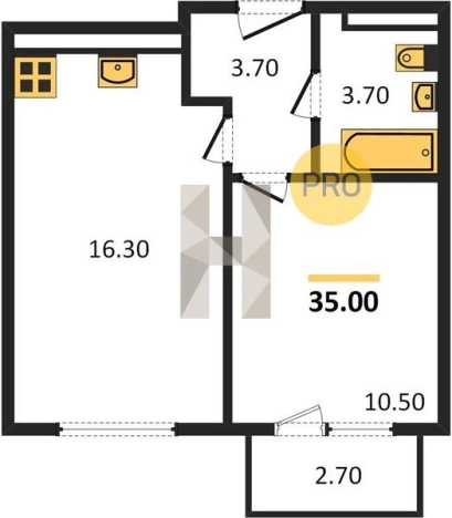 Купить однокомнатную квартиру в новостройках в районе Первомайский в Ижевске. Вариант № 64742, 0, площадь - квм, цена 2868000 рублей