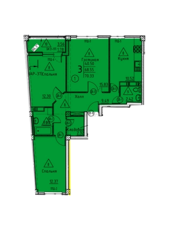 Купить квартиру на вторичке в ЖК Жилой комплекс "Арбековская застава" в Пензе. Вариант № 69662, 0, площадь -  квм, цена 7876960 рублей