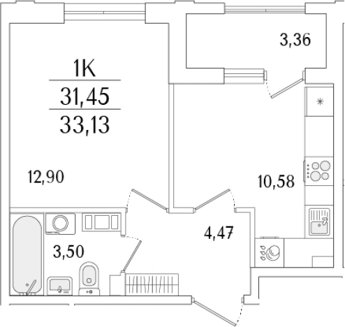 Купить однокомнатную квартиру у метро Бухарестская в Санкт-Петербурге. Вариант № 6258694, 0, площадь -  квм, цена 13529863 рублей