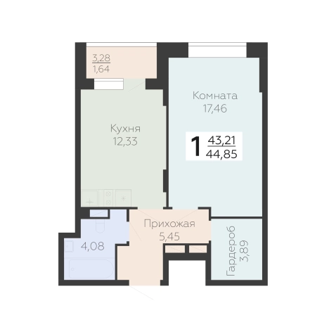 Купить квартиру в ЖК Арт-квартал Зарядье в Воронеже. Вариант № 146702, 0, площадь -  квм, цена 6431490 рублей