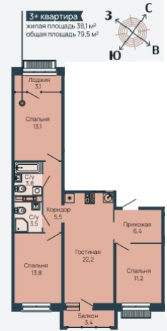 Купить квартиру в ЖК Клубный Дом "Резиденция" в Нижнем Новгороде. Вариант № 85513, 0, площадь -  квм, цена 21513400 рублей