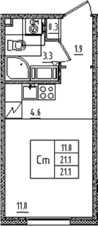 Купить Студию на улице Товарищеский проспект в Санкт-Петербурге. Вариант № 6609304, 0, площадь -  квм, цена 6432968 рублей