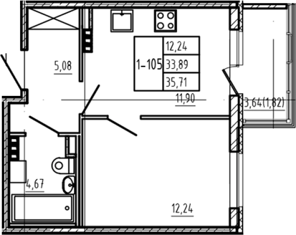 Купить однокомнатную квартиру на вторичке на улице Тихвинская в Сертолове. Вариант № 6963556, 0, площадь -  квм, цена 6820610 рублей