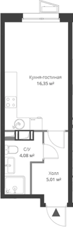 Купить Студию на улице Ларина в Сертолове. Вариант № 6055517, 0, площадь -  квм, цена 4018746 рублей