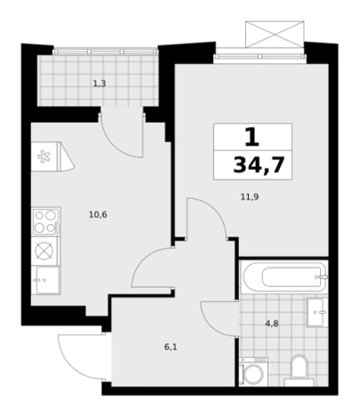 Купить однокомнатную квартиру у метро Потапово в Москве. Вариант № 3353903, 0, площадь - квм, цена 15909256 рублей