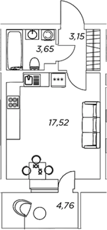 Купить Студию в новостройках у метро Улица Дыбенко в Кудрове. Вариант № 881748, 0, площадь -  квм, цена 6772816 рублей