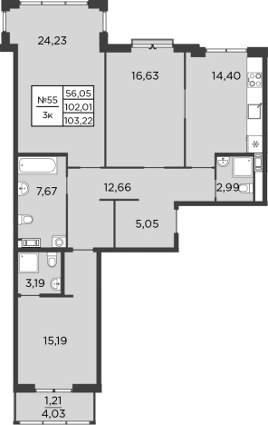 Купить трехкомнатную квартиру у метро Площадь Восстания в Санкт-Петербурге. Вариант № 4161863, 0, площадь -  квм, цена 53456000 рублей