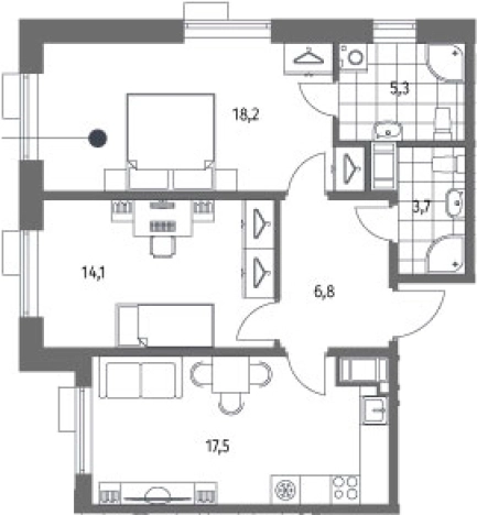 Купить трехкомнатную квартиру в ЖК Парусная 1 в Санкт-Петербурге. Вариант № 7265893, 0, площадь -  квм, цена 23121000 рублей