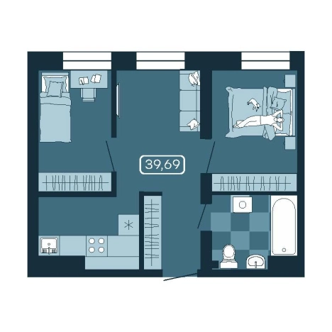 Купить двухкомнатную квартиру в новостройках в ЖК Соболь в Владивостоке. Вариант № 5548029, 0, площадь -  квм, цена 7076727 рублей