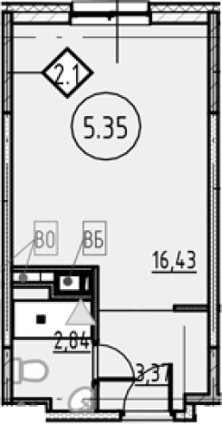 Купить Студию в новостройках у метро Обухово в Санкт-Петербурге. Вариант № 4163096, 0, площадь -  квм, цена 5417177 рублей