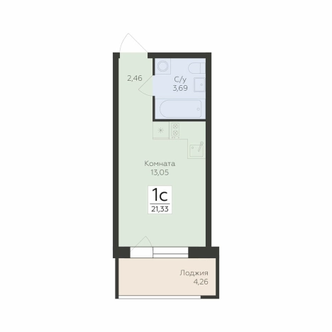 Купить однокомнатную квартиру на улице Ломоносова в Воронеже. Вариант № 146005, 0, площадь -  квм, цена 3490014 рублей