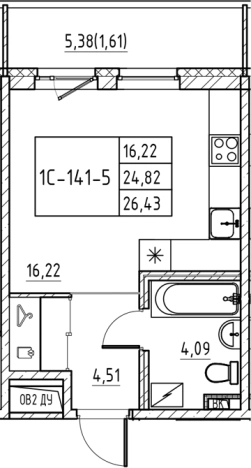 Купить Студию в ЖК Энфилд в Ленинградской области. Вариант № 7830466, 0, площадь -  квм, цена 4804974 рублей