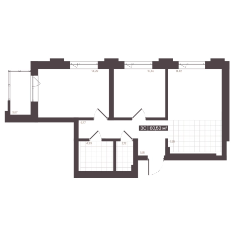 Купить квартиру в новостройках в районе Центральный в Кемерове. Вариант № 170853, 1, площадь -  квм, цена 9353701 рублей