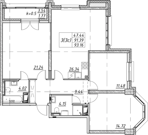 Купить многокомнатную квартиру в ЖК Цивилизация на Неве в Санкт-Петербурге. Вариант № 7850994, 0, площадь -  квм, цена 30638367 рублей