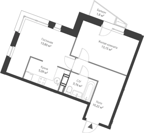 Купить двухкомнатную квартиру в новостройках у метро Парнас в Сертолове. Вариант № 6055538, 0, площадь -  квм, цена 7412489 рублей