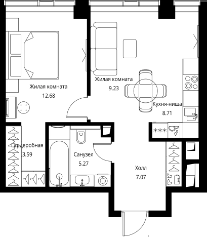 Купить однокомнатную квартиру у метро Мякинино в Москве. Вариант № 363828, 0, площадь -  квм, цена 22273710 рублей
