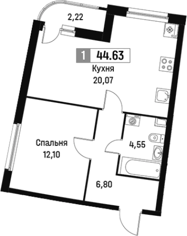 Купить двухкомнатную квартиру на вторичке в Всеволожске. Вариант № 6212686, 0, площадь -  квм, цена 7530710 рублей