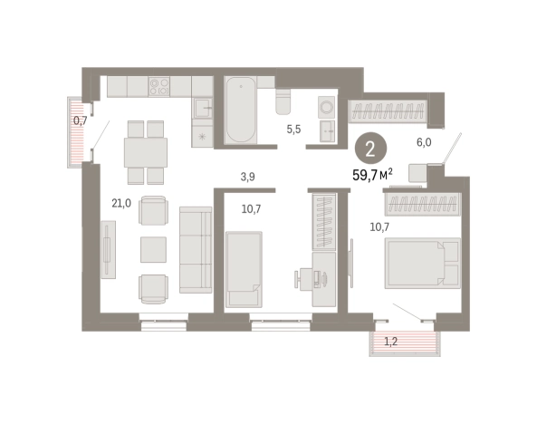 Купить двухкомнатную квартиру в новостройках у метро Бульвар Рокоссовского в Москве. Вариант № 131244, 0, площадь -  квм, цена 22020000 рублей