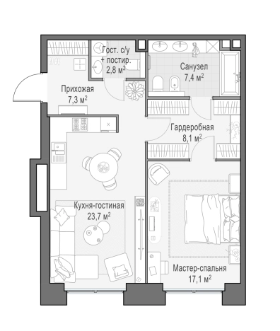 Купить квартиру в ЖК LIFE TIME в Москве. Вариант № 168594, 0, площадь -  квм, цена 91950000 рублей