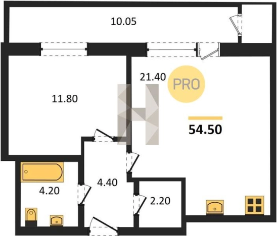 Купить однокомнатную квартиру в Микрорайоне 2-й, Северо-Западный жилой район в Ижевске. Вариант № 73108, 0, площадь -  квм, цена 5274682 рублей
