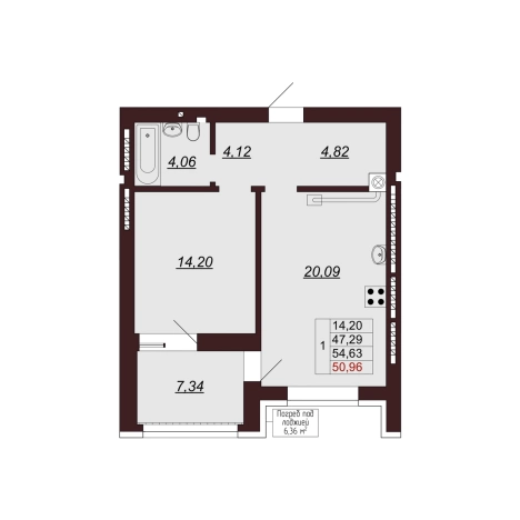 Купить квартиру в новостройках в Иванове. Вариант № 132699, 0, площадь -  квм, цена 5951160 рублей