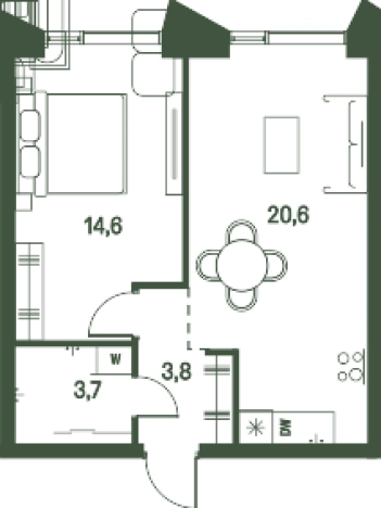 Купить однокомнатную квартиру в новостройках у метро Стрешнево в Москве. Вариант № 277069, 0, площадь -  квм, цена 24539690 рублей