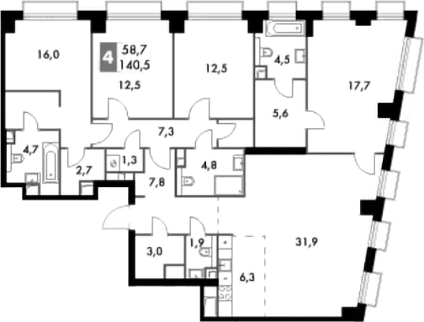 Купить квартиру у метро Хорошево в Москве. Вариант № 91902, 0, площадь -  квм, цена 101607352 рублей