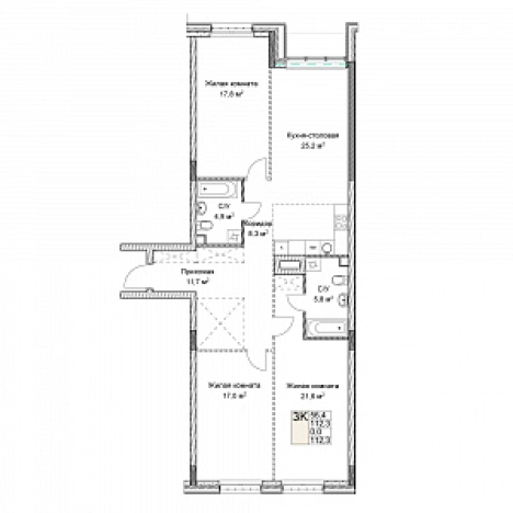 Купить трехкомнатную квартиру на улице Германа Лопатина в Нижнем Новгороде. Вариант № 139886, 0, площадь -  квм, цена 28579115 рублей