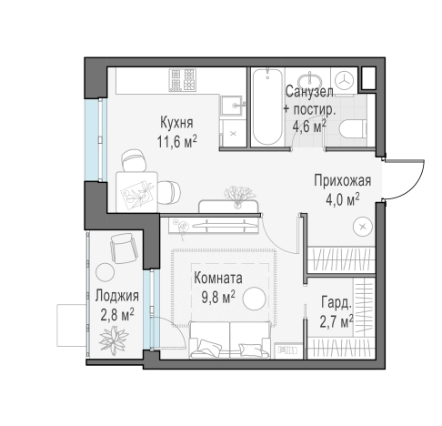 Купить однокомнатную квартиру на вторичке в ЖК Новое Пушкино в Пушкине. Вариант № 113541, 0, площадь -  квм, цена 6480000 рублей