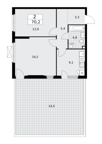 Купить двухкомнатную квартиру в ЖК Бунинские кварталы в Москве. Вариант № 834170, 0, площадь -  квм, цена 20773584 рублей