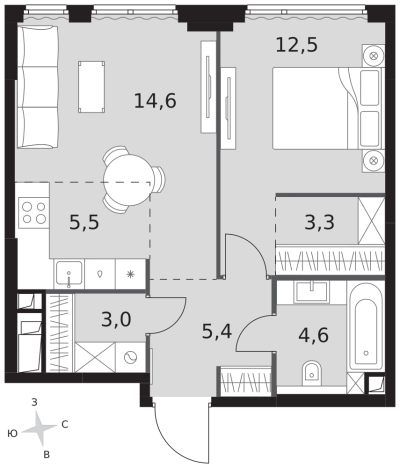 Купить двухкомнатную квартиру у метро Хорошево в Москве. Вариант № 9507923, 0, площадь -  квм, цена 37579650 рублей